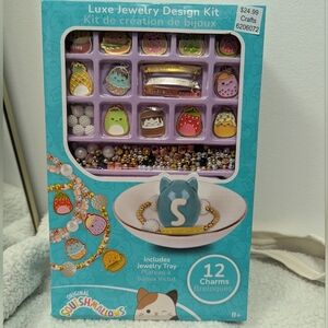 Squishmallows Jewelry Design Kit Teal Purple Gold Charms